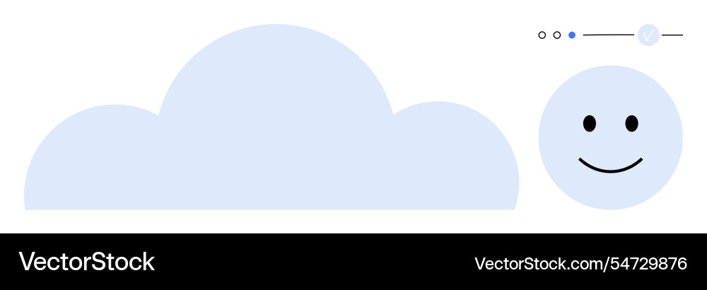 Cloud with smiling face and toggle bar indicator Cloud with smiling face and toggle bar indicator vector image