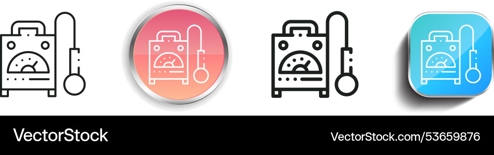 Dosimeter icon thin linear regular and button vector image