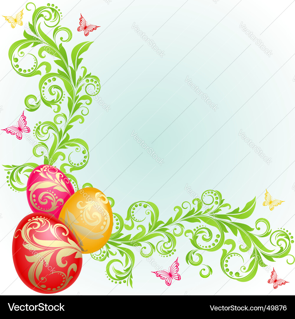 Elegant Easter Floral Background vector image