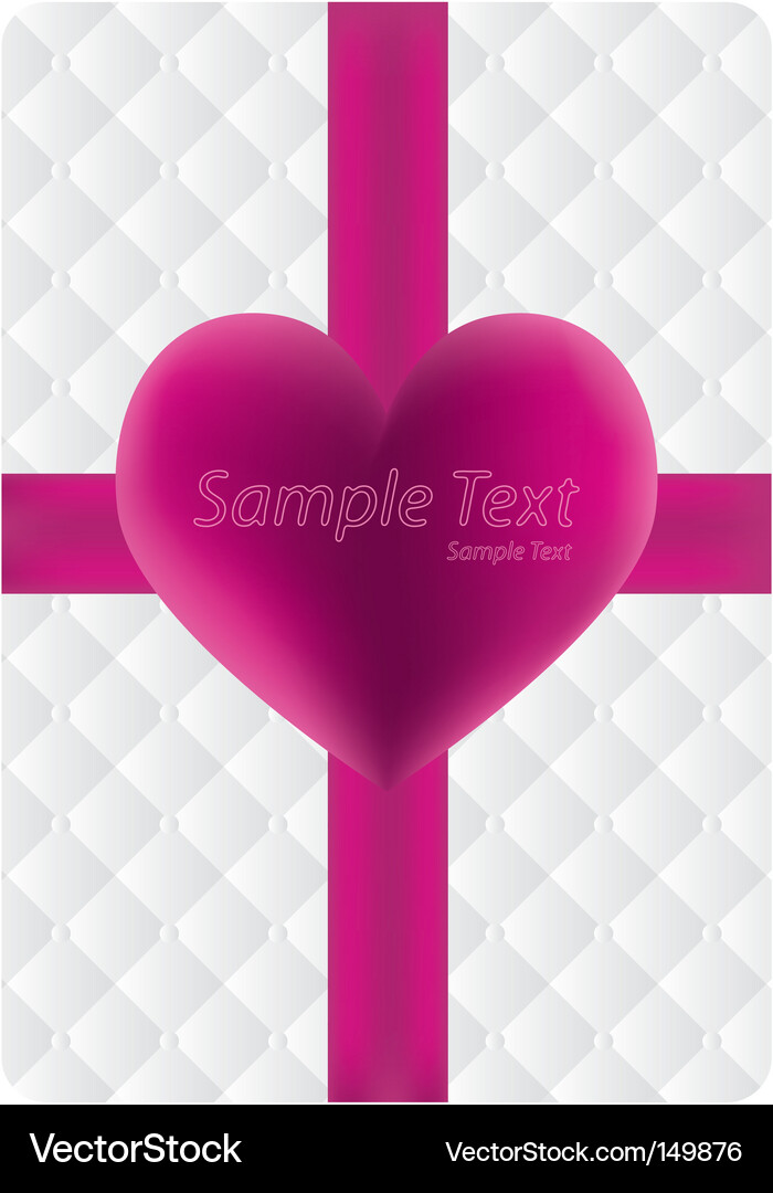 Heart with Ribbon on Textured Background Vector Image