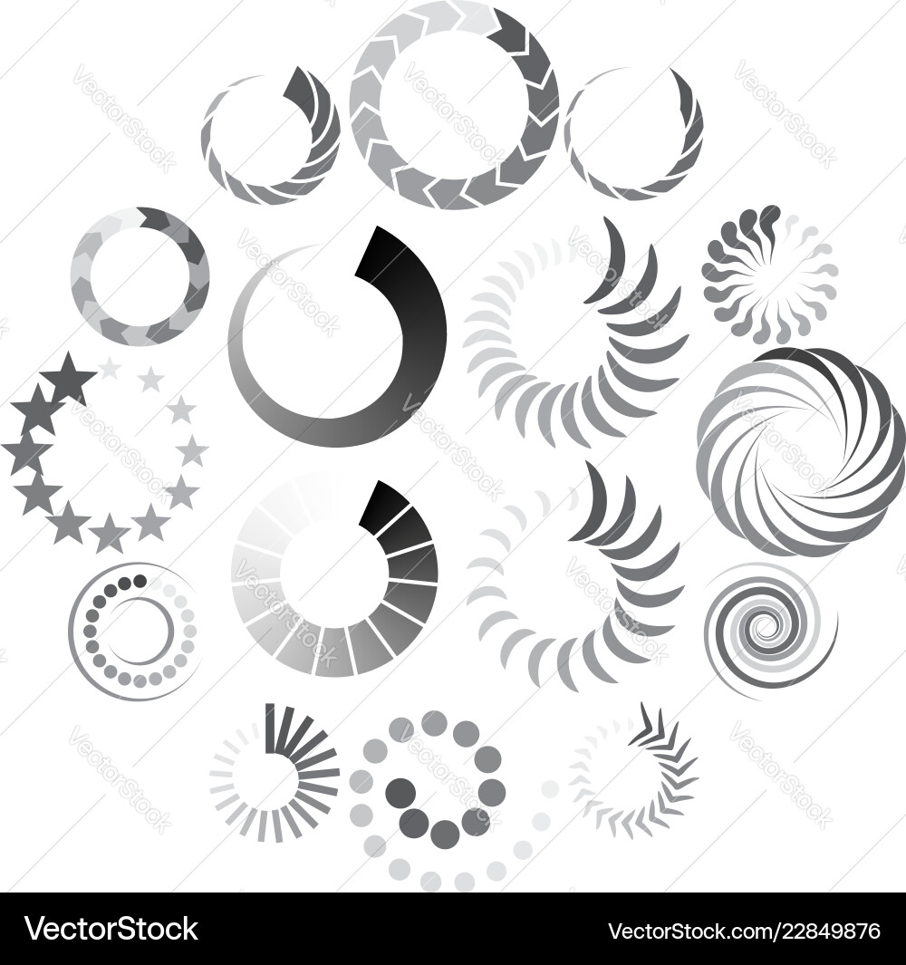 Loading icons set simple style Loading icons set simple style Vector Image