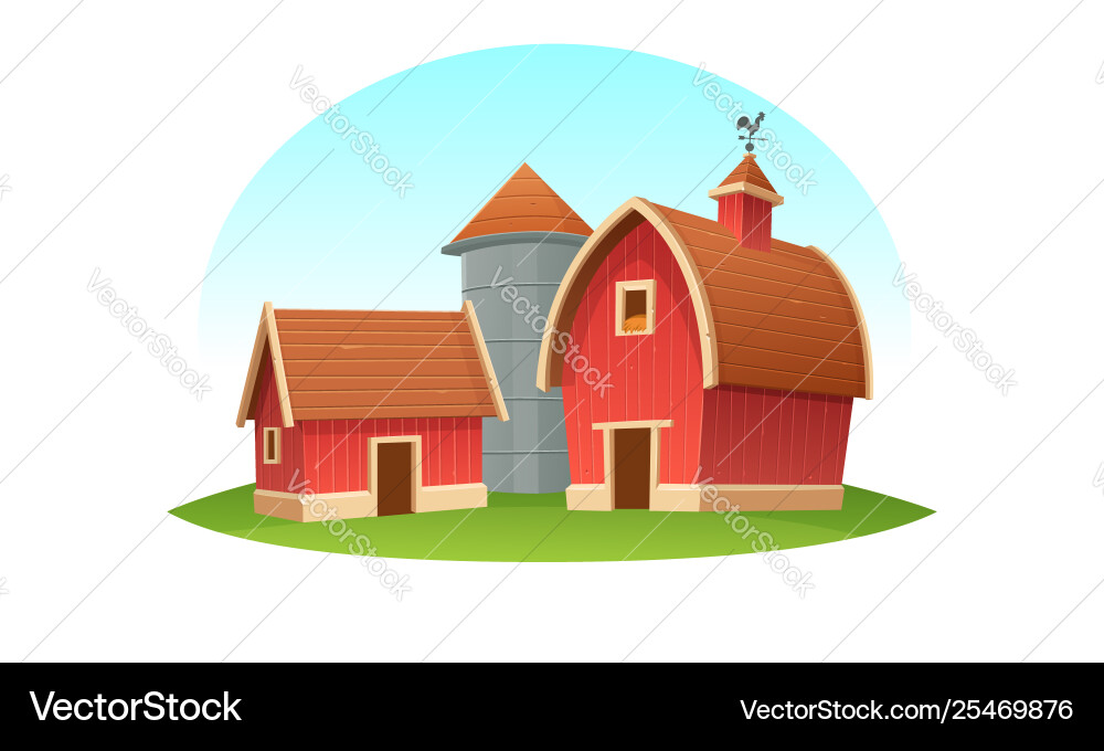 Red farm barn Royalty Free Vector Image - VectorStock