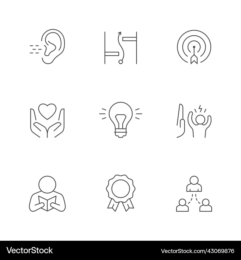 Set line icons of soft skills Set line icons of soft skills Vector Image