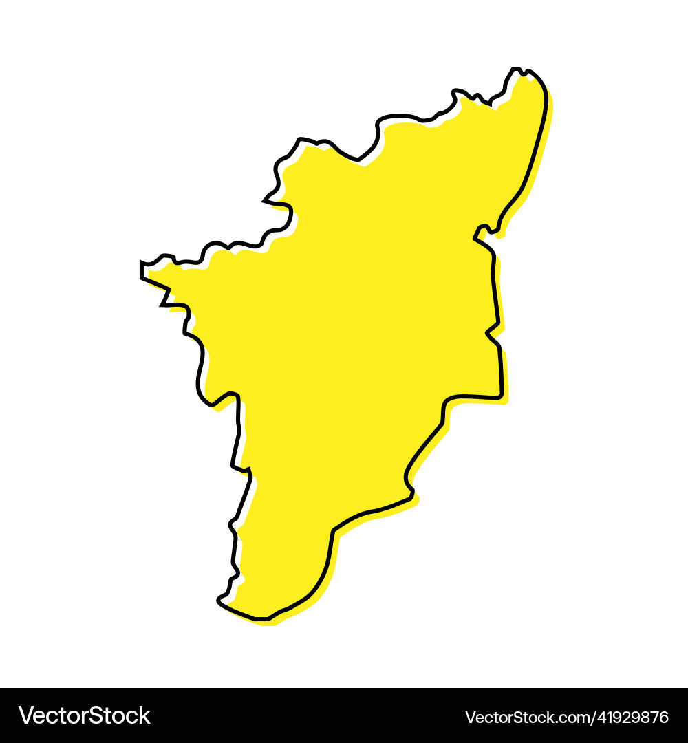 Simple outline map of tamil nadu is a state vector image