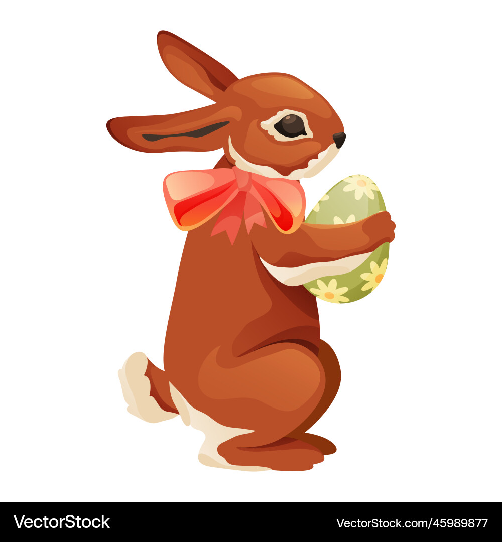 Cartoon easter bunny or hare isolated icon Cartoon easter bunny or hare isolated icon vector image