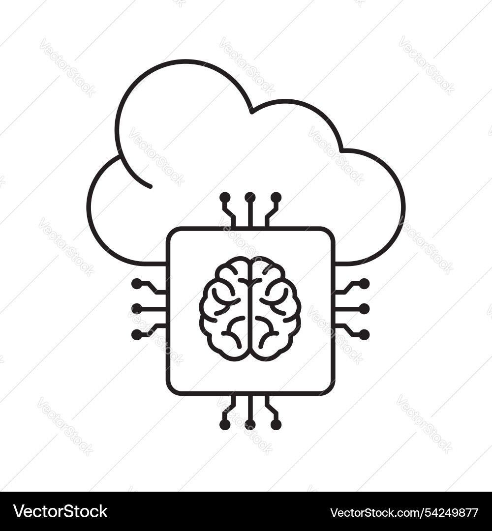Cloud-based ai automation and services icon Vector Image