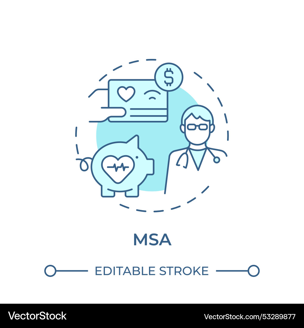 Msa soft blue concept icon Royalty Free Vector Image