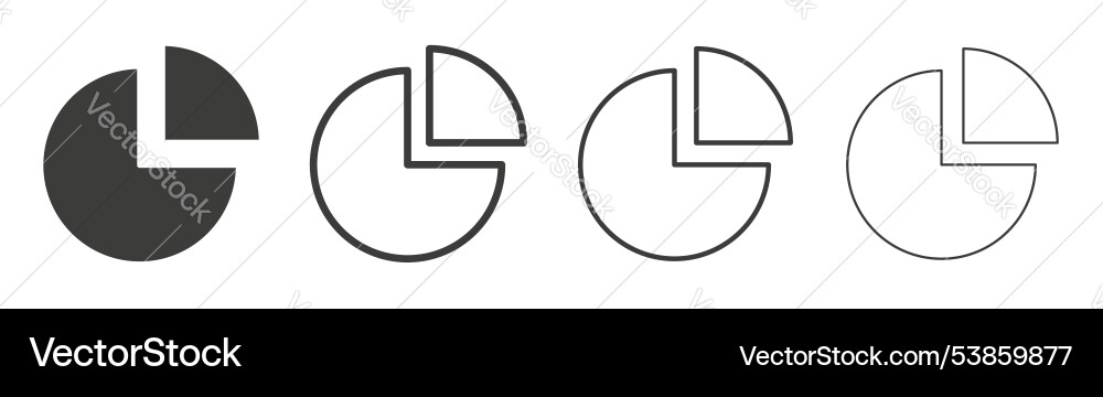 Pie chart icon set Pie chart icon set Vector Image