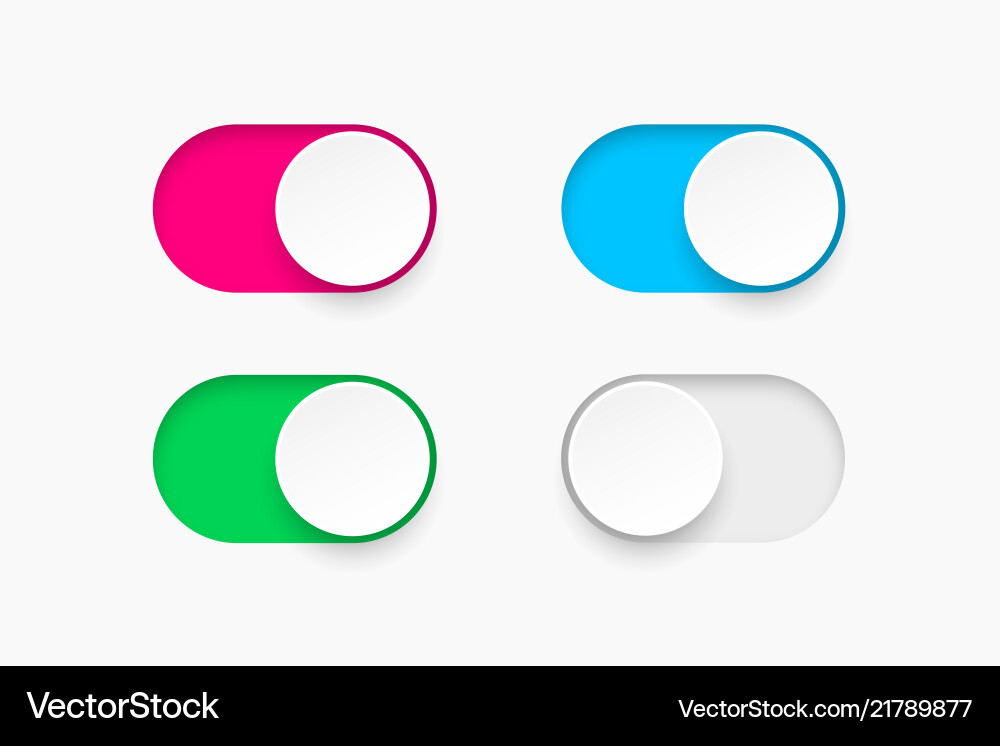 Toggle Switch Buttons - On/Off vector image