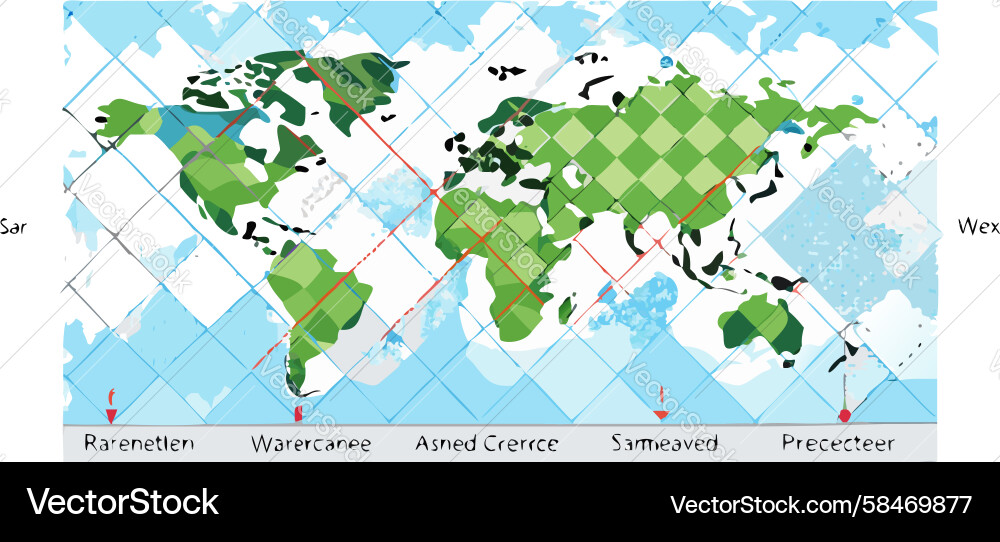 World Map with Location Markers Vector Image