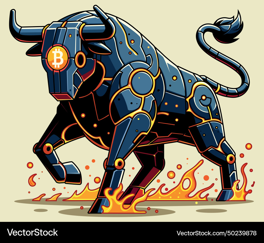 Crypto bull market concept Crypto bull market concept vector image