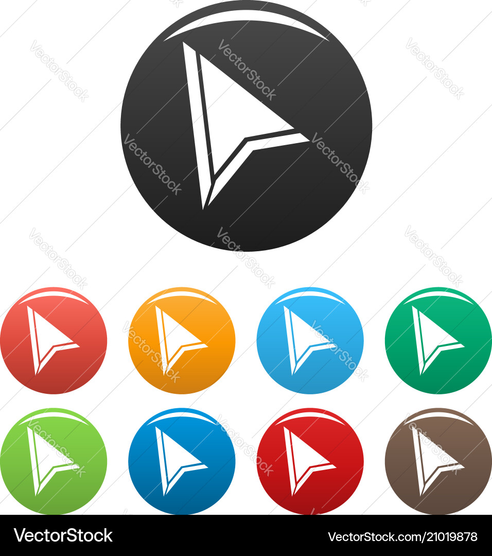 Cursor mouse element icons set color Cursor mouse element icons set color vector image