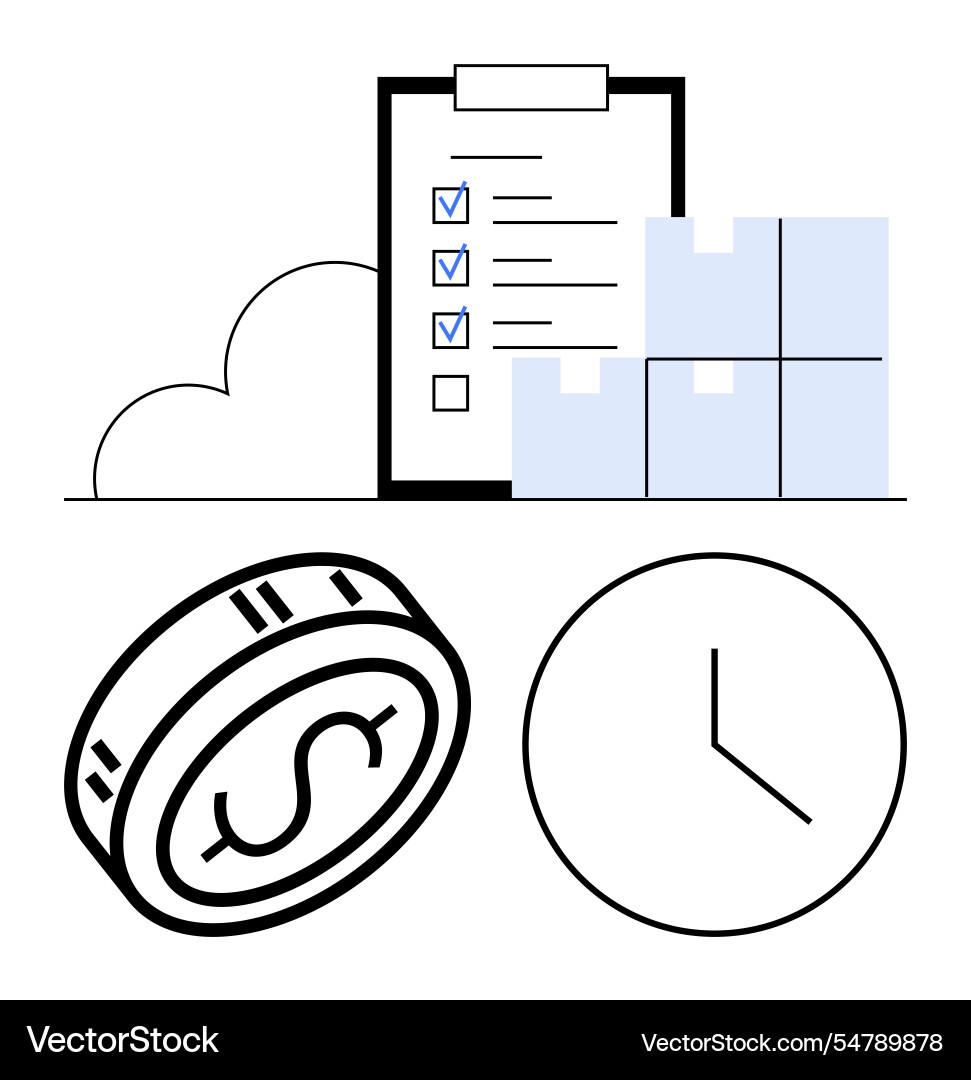 Deadline planning with task checklist stacked Deadline planning with task checklist stacked vector image