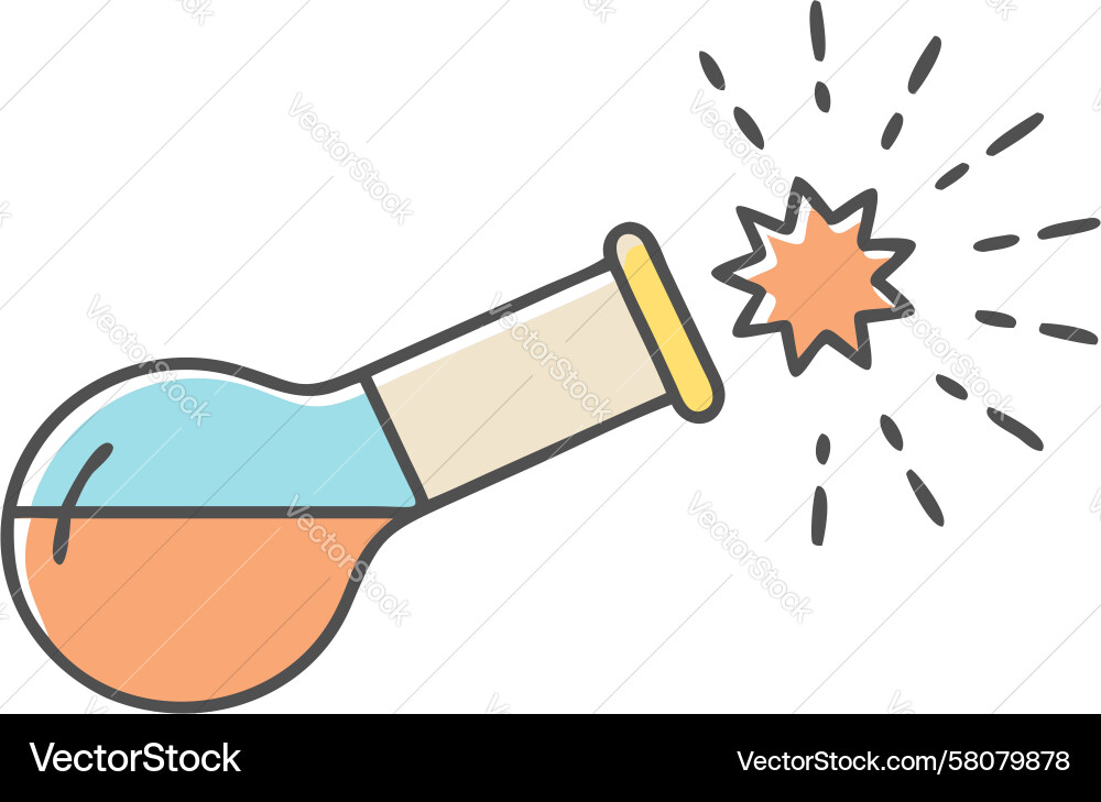 Exploding Chemical Flask - Hazard Warning Vector Image