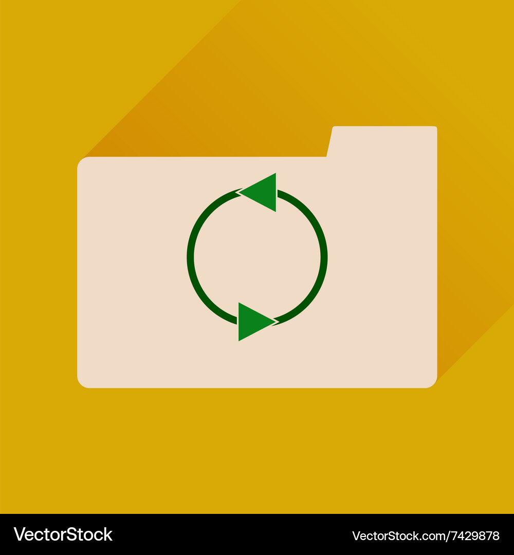 Flat icon with long shadow folder arrow Vector Image