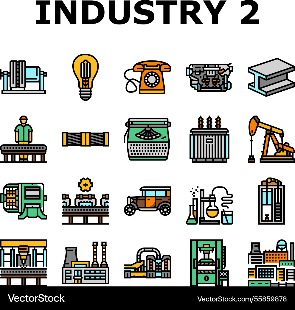 Industry 20 automation robotics icons set Industry 20 automation robotics icons set Vector Image