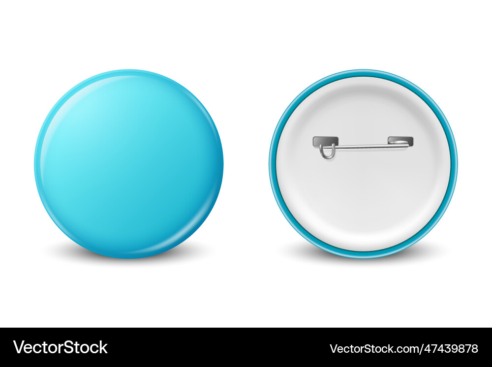 Realistic blue round blank empty button Realistic blue round blank empty button vector image
