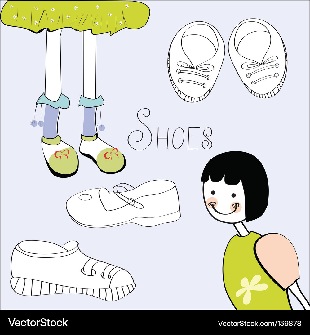 Template with shoes element Vector Image