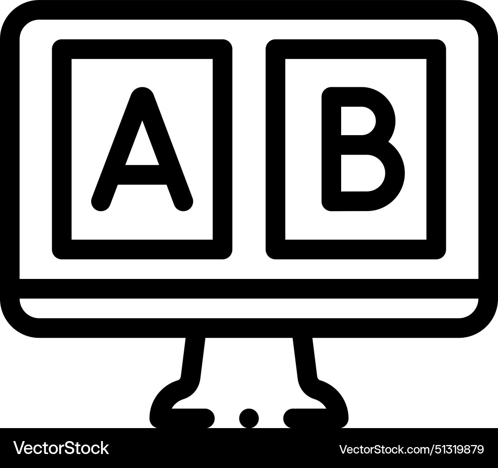 Ab testing icon thin linear style design isolated Ab testing icon thin linear style design isolated vector image