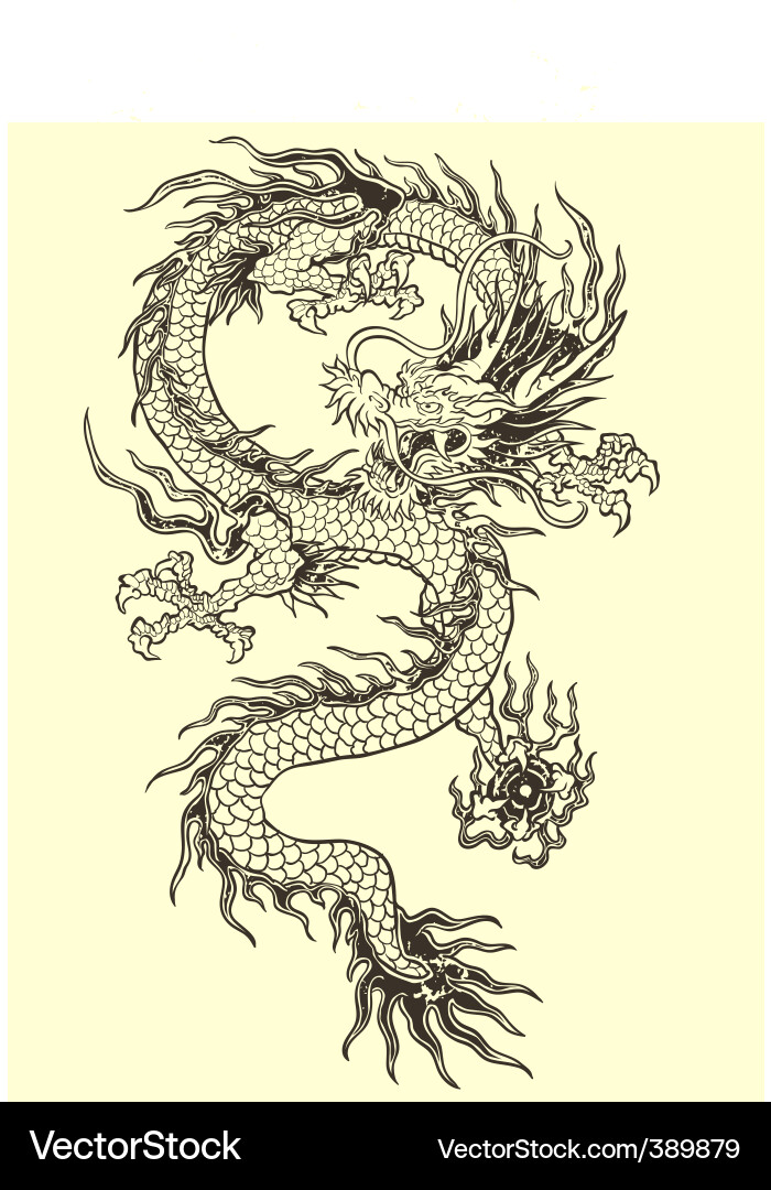 Majestic Dragon Artwork Vektorbild