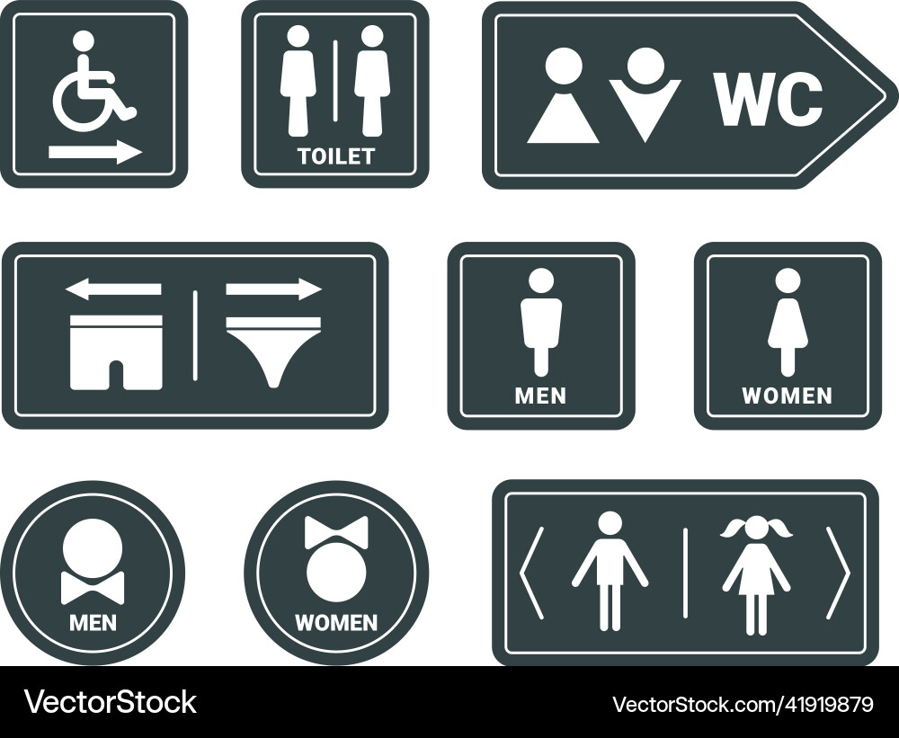 Man and woman wc bathroom or restroom sign vector image