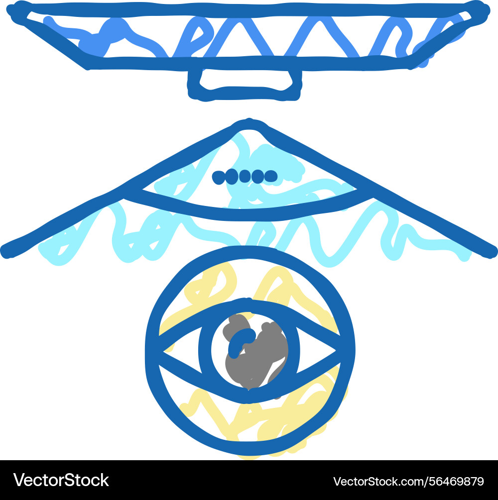 Overview computer display icon doodle vector image