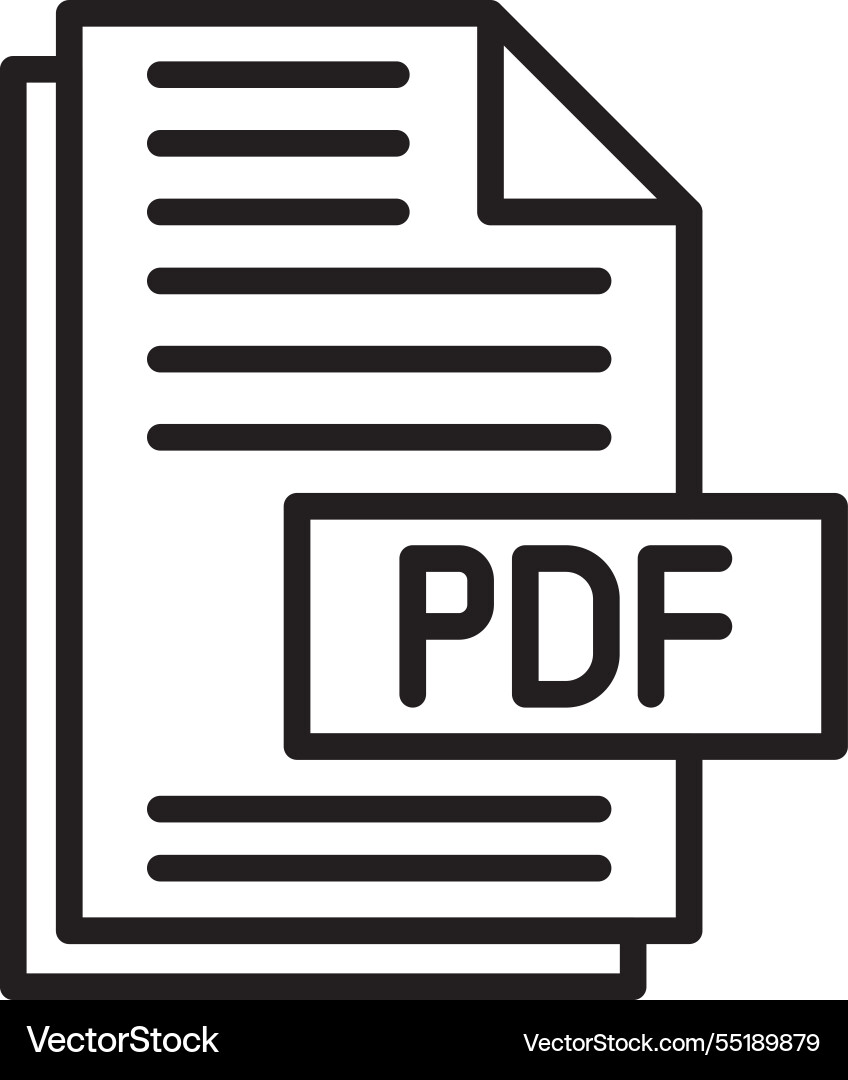 Pdf file line icon design vector image