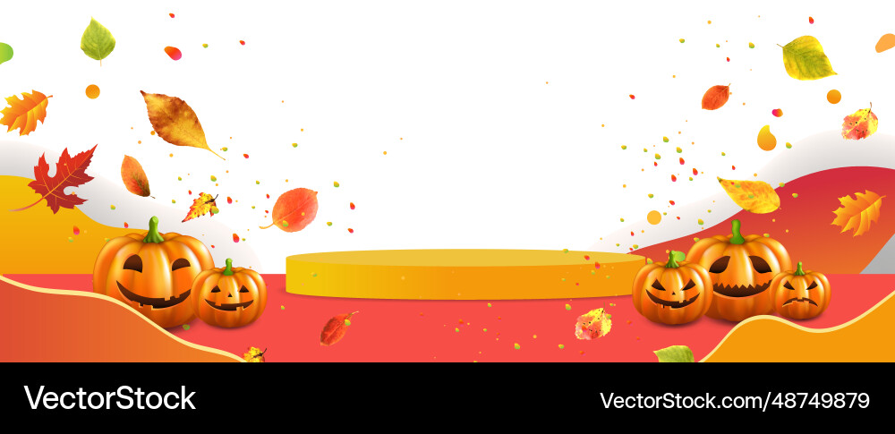 Summer banner border with autumn leaves Royalty Free Vector