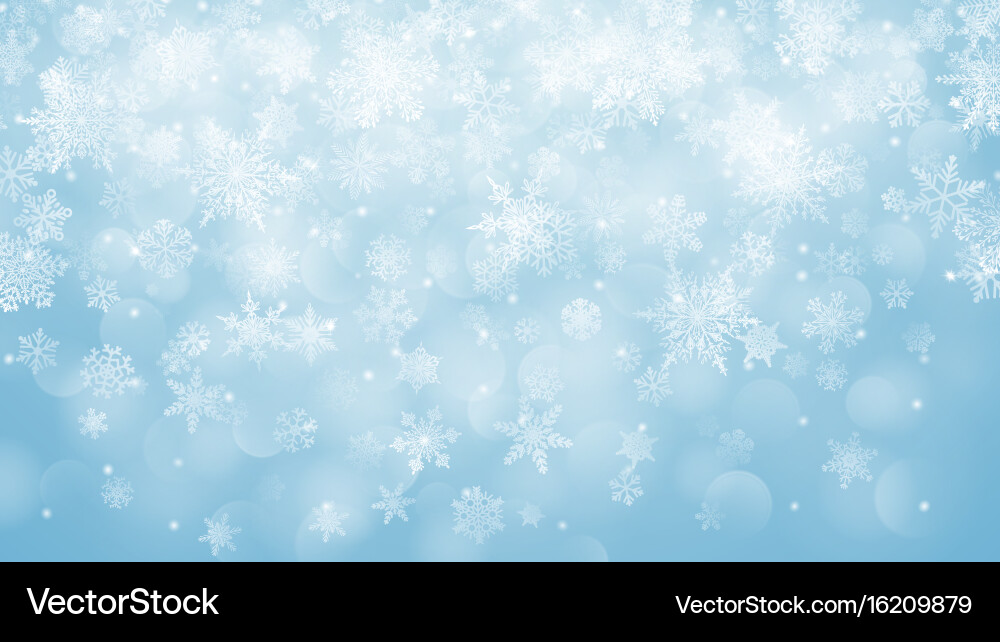 Winter Snowflake Background with Bokeh vector image
