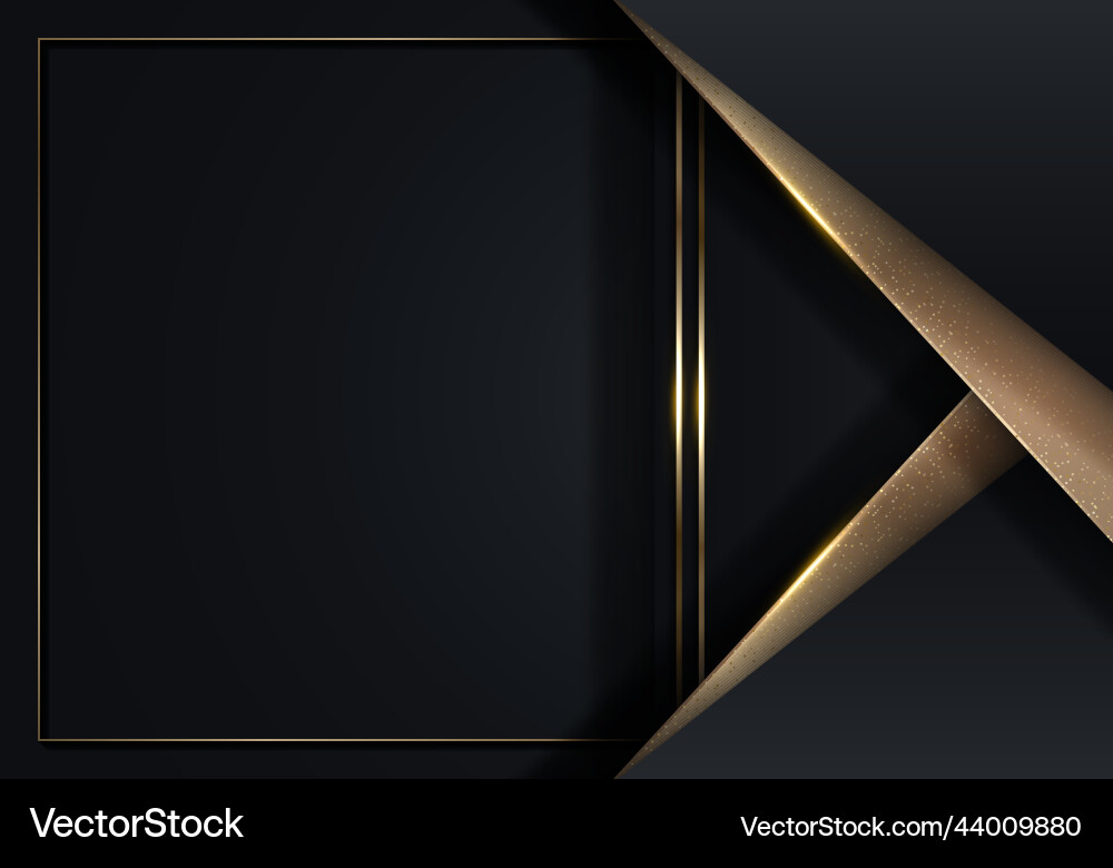 3d modern luxury template design black and gold 3d modern luxury template design black and gold vector image