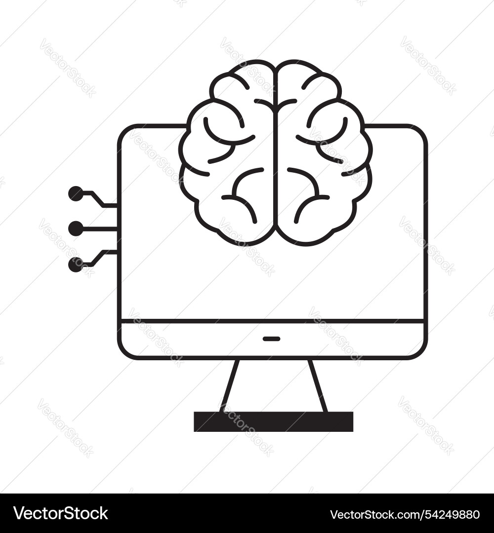 Ai interaction and computing interface icon vector image