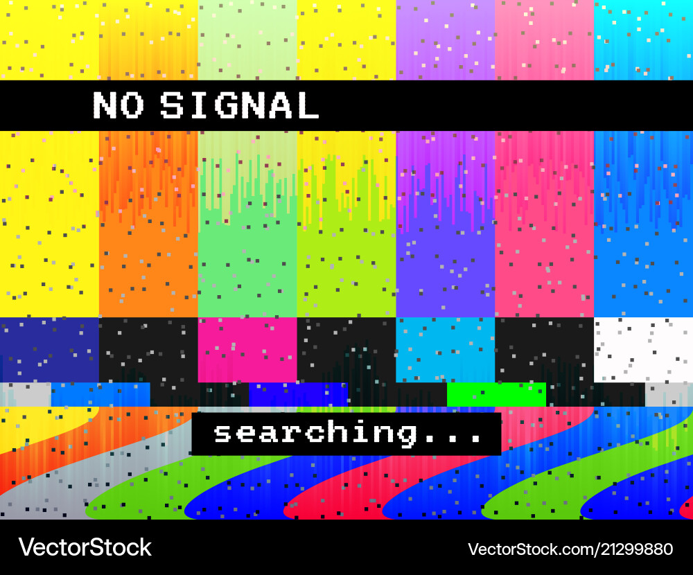 Digital Glitch TV - Static Distortion Vector Image