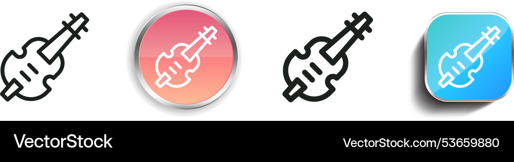 Double bass icon thin linear regular and button vector image