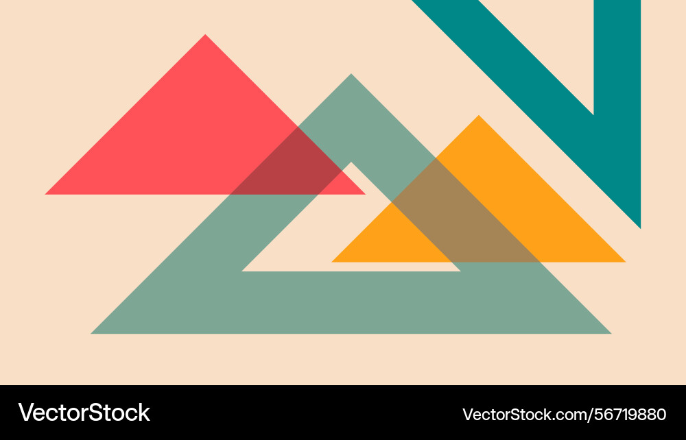 Modern overlapping triangles in colorful Vector Image