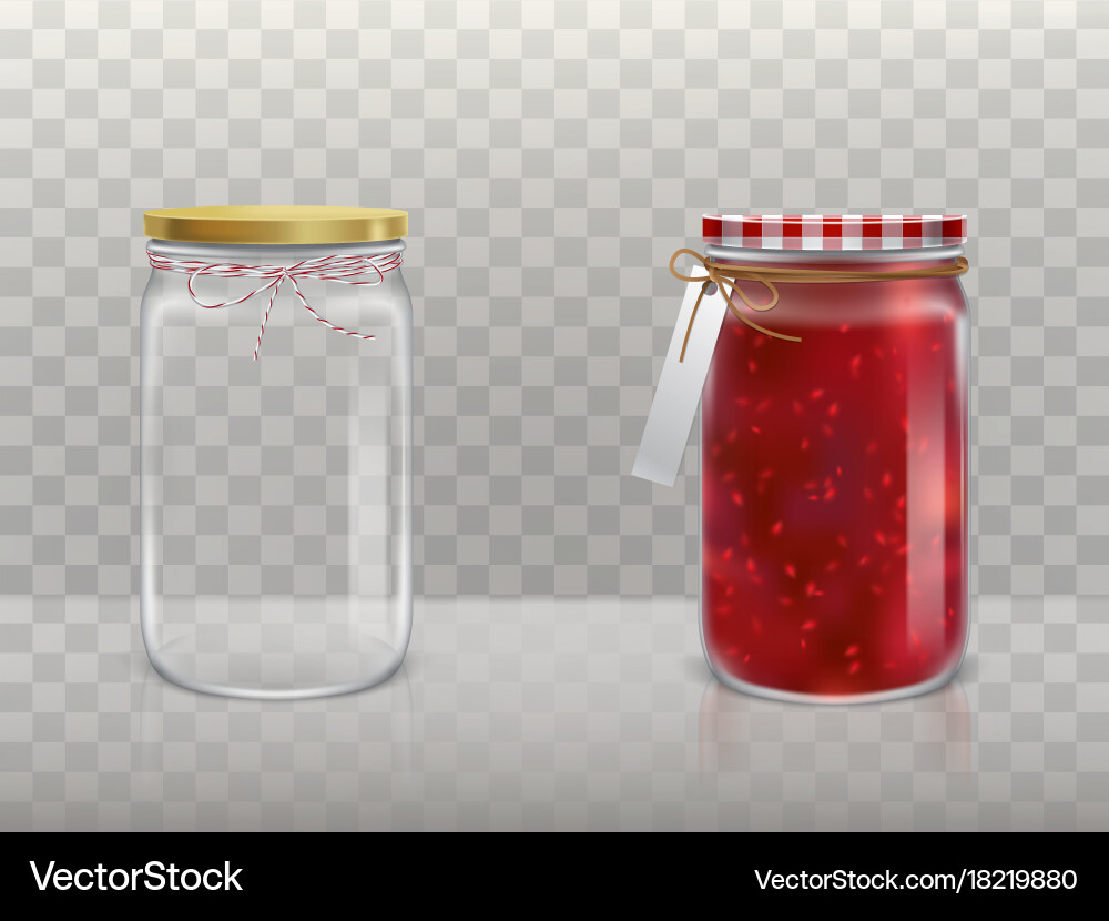 Raspberry Jam Jars with Twine Vector Image