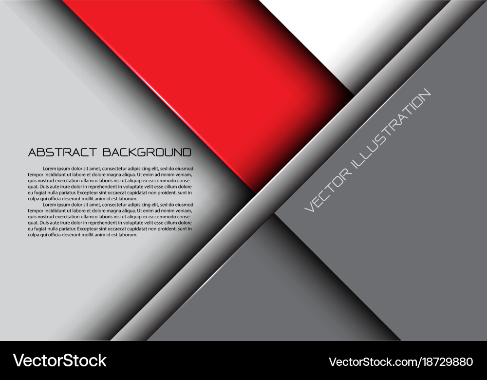Red Gray Overlap Abstract Background vector image