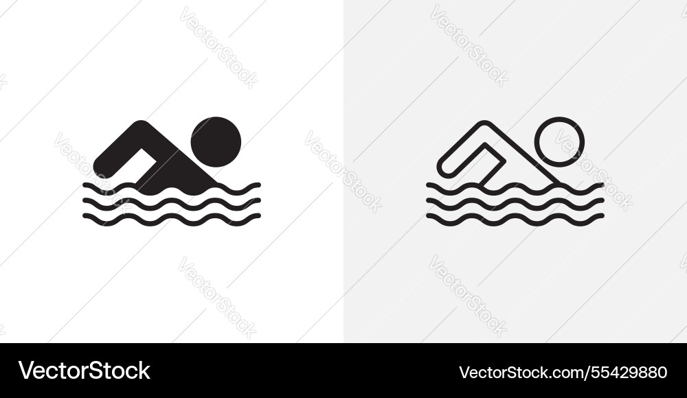 Swimmer icons pack for apps and ui ux desigs Swimmer icons pack for apps and ui ux desigs vector image
