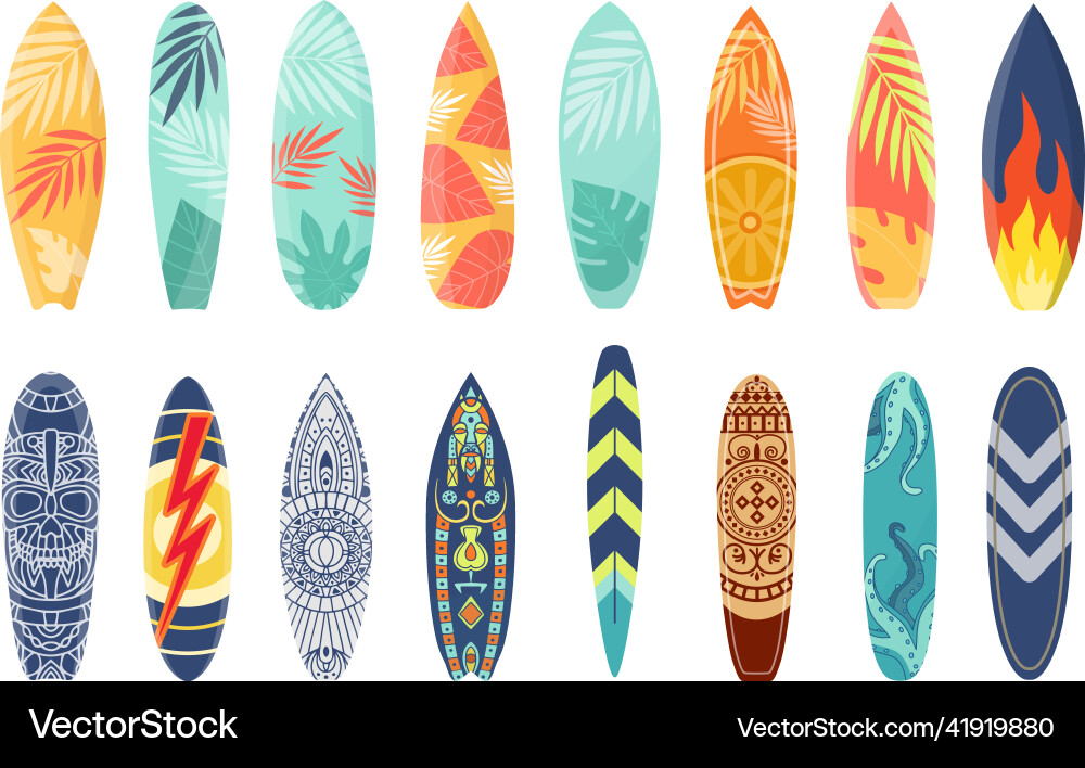 Tropical Surfboard Art vector image