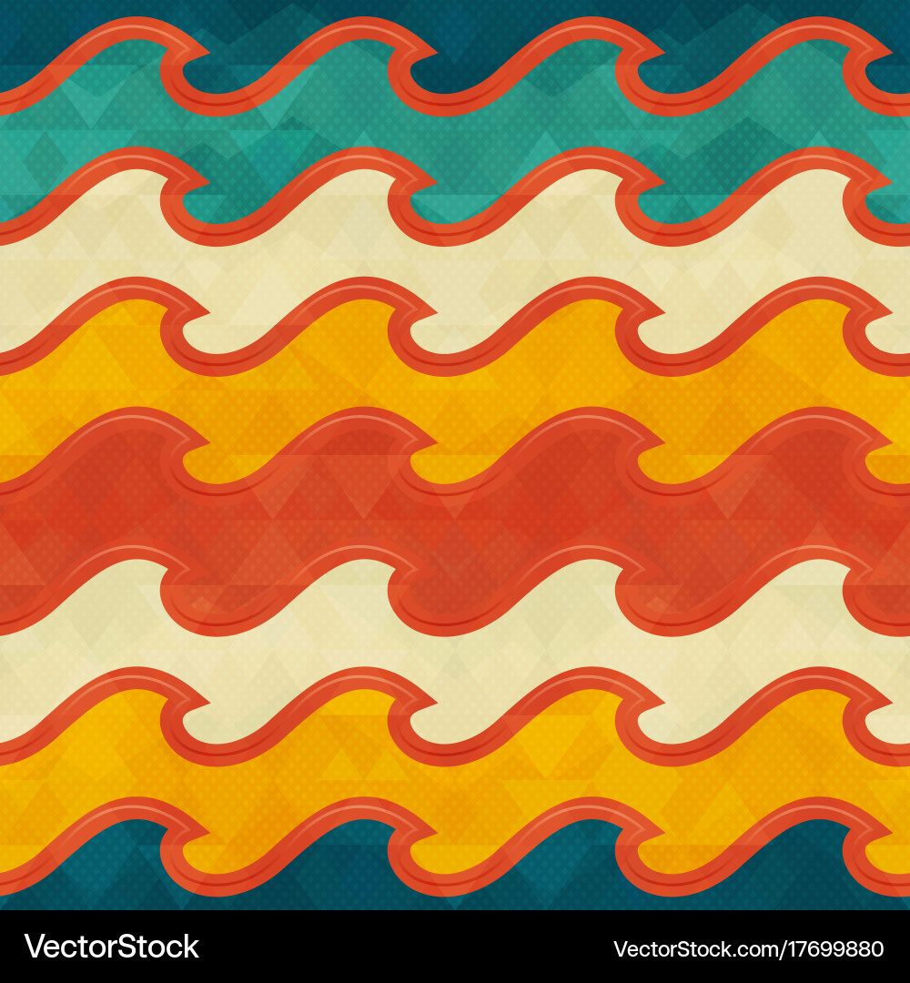 Warm color wave seamless pattern Royalty Free Vector Image
