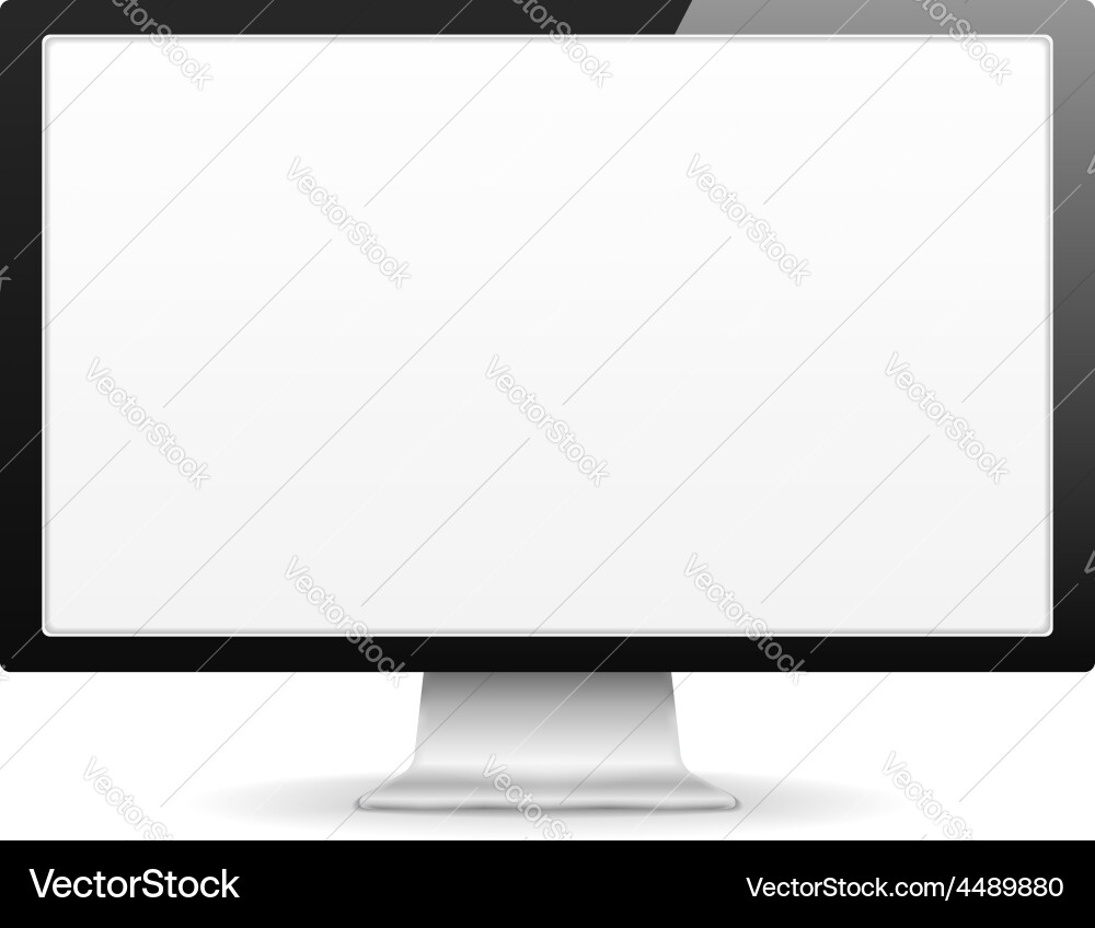 White Computer Monitor vector image