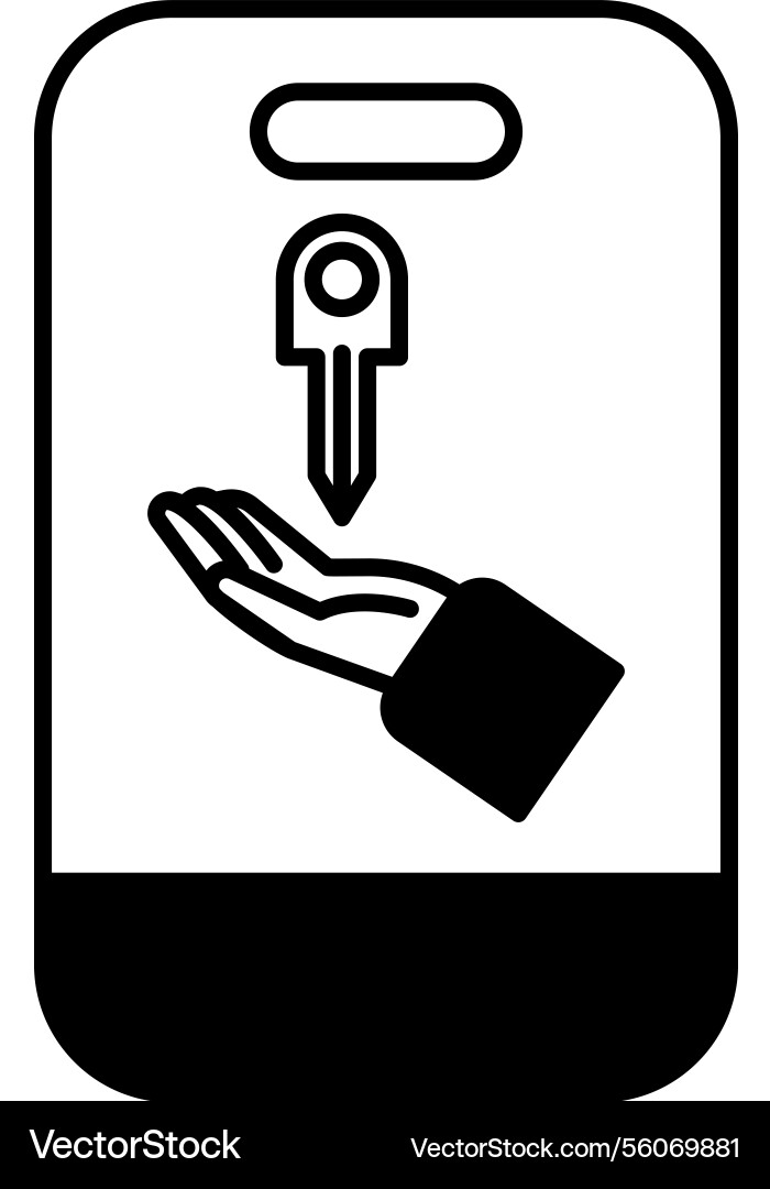 A hand holding key is shown on white Royalty Free Vector