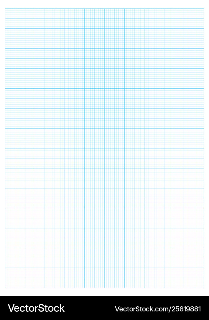 Blue grid paper 20 cm a4 and graph scale vector image