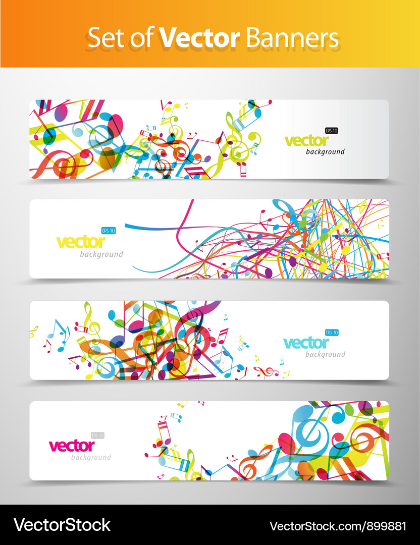 Colorful Abstract Header Set Vector Image