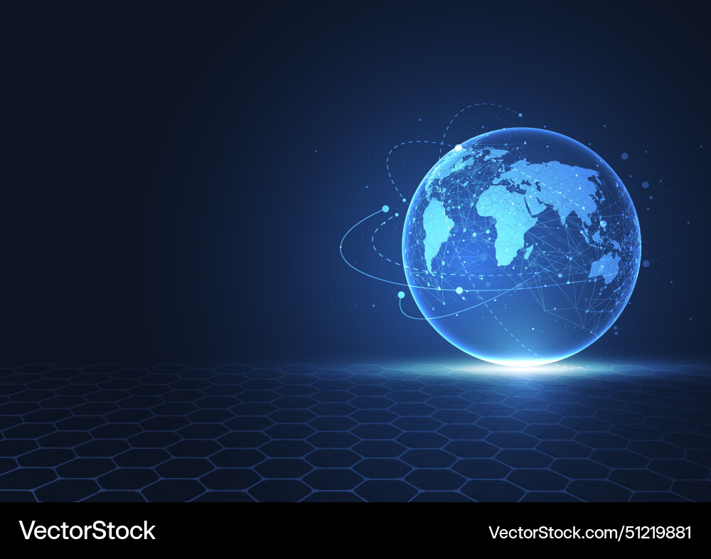 Global network connection world map point Global network connection world map point Vector Image