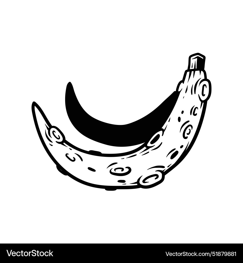 Isolated fun banana like a moon with simple Vector Image