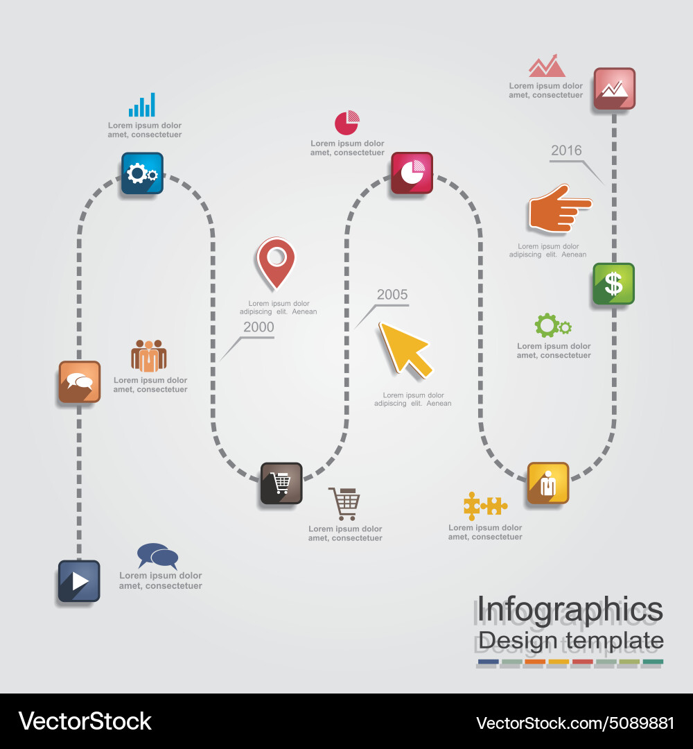 Report Template with Icons & Lines vector image