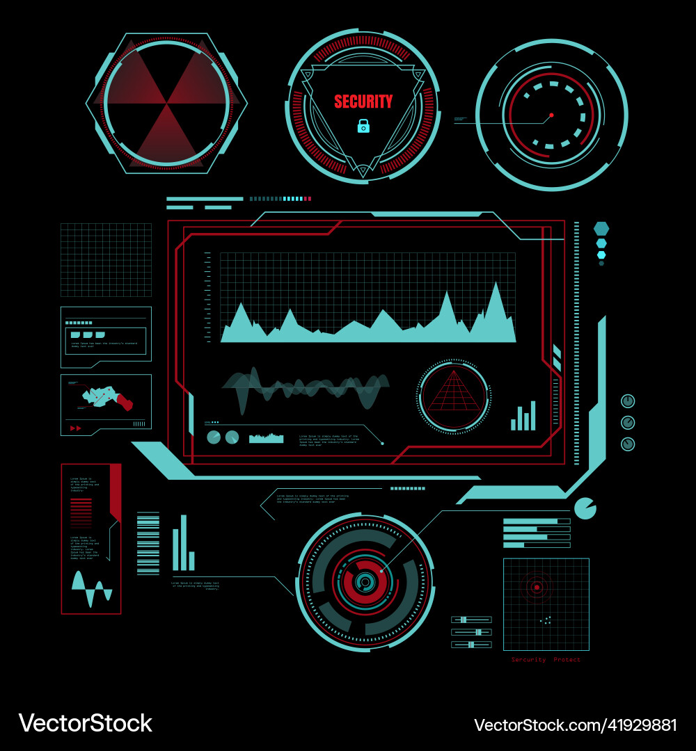Sci fi display elements interface Sci fi display elements interface vector image
