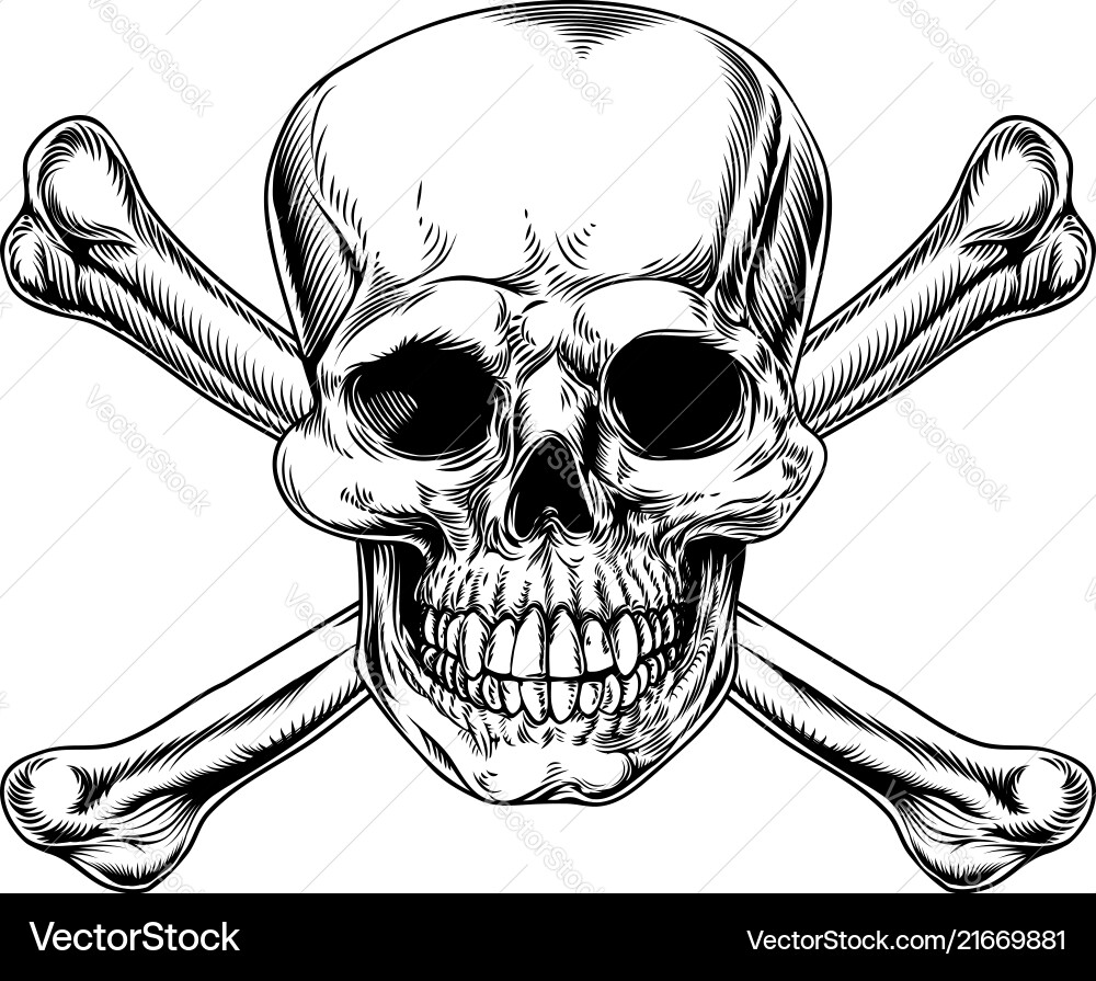 Vintage Skull & Crossbones Sign vector image