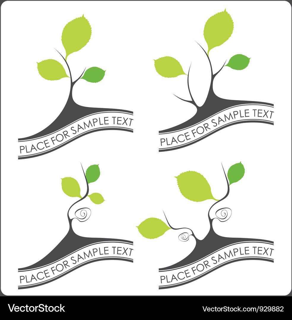 Abstract set of trees Vector Image