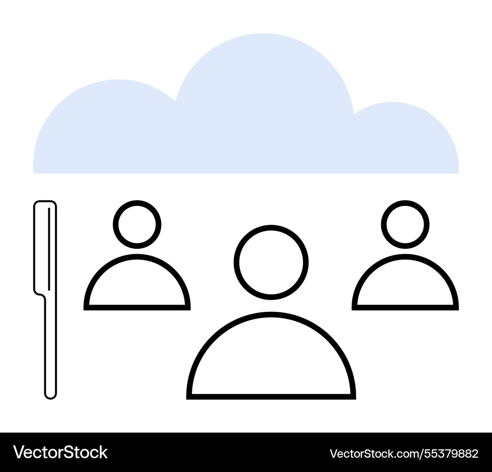 Cloud-based collaboration with connected users Cloud-based collaboration with connected users vector image